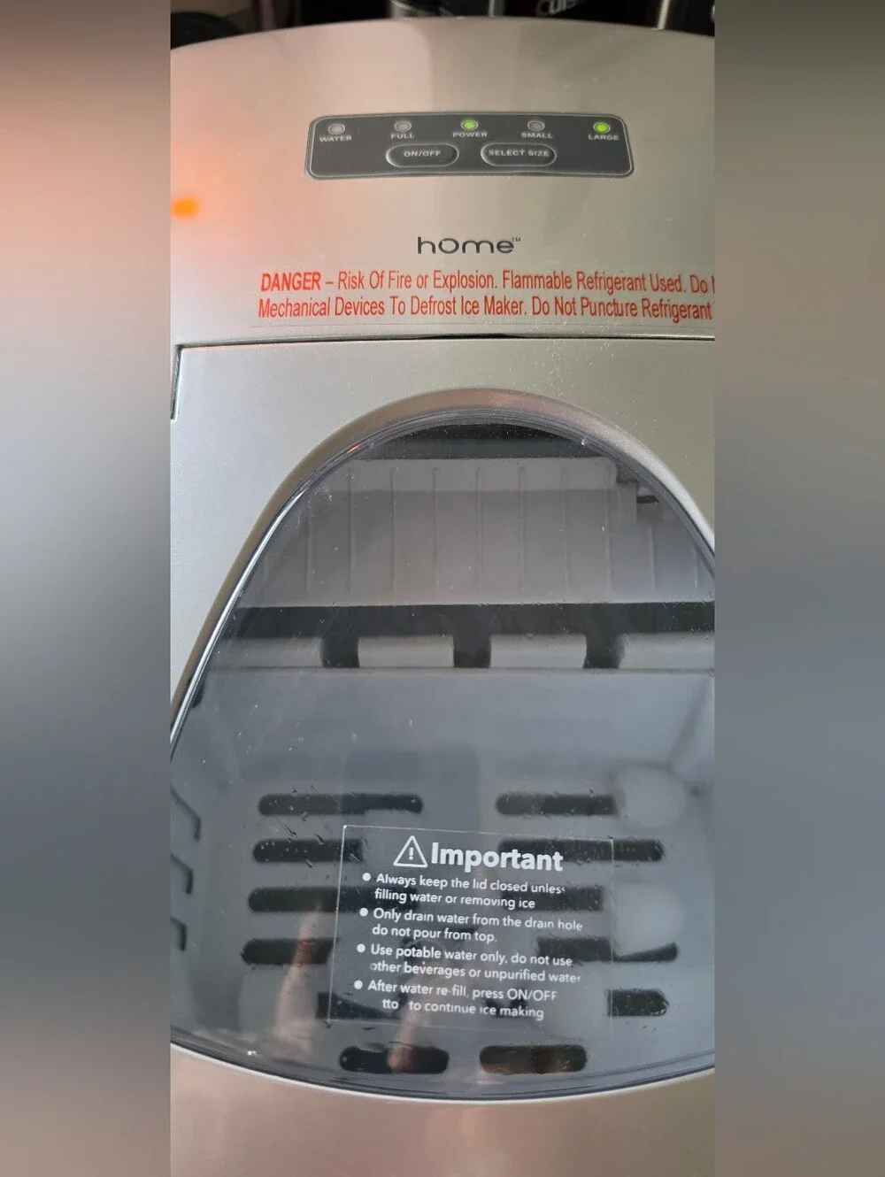 Home Silver Portable Countertop Ice Maker